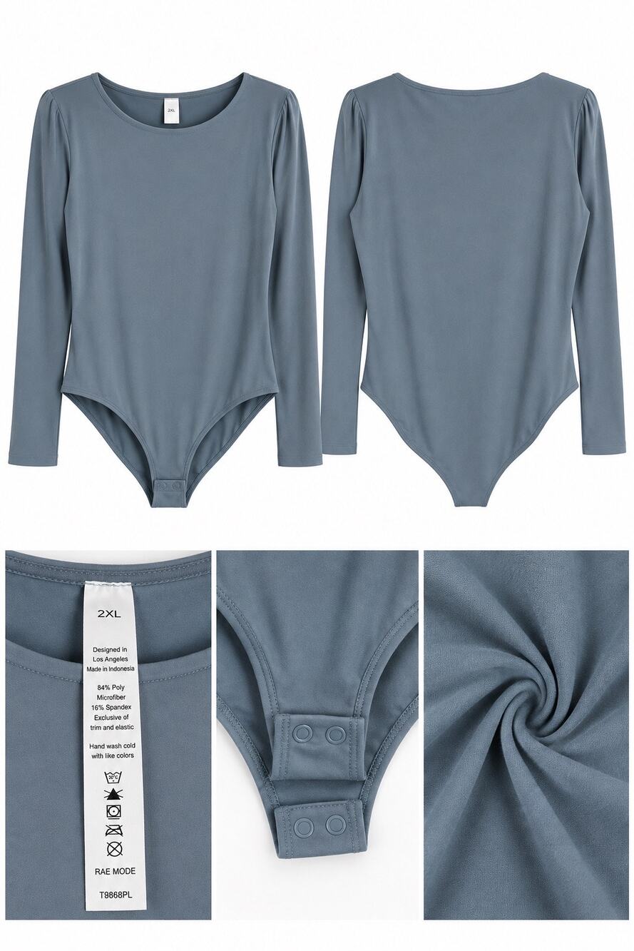Rae Mode 2XL Long Sleeve Bodysuit – Slate Blue